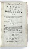 ENLIGHTENMENT  HOLBACH, PAUL-HENRY THIRI, Baron d.  Essai sur les Préjugés. 1777